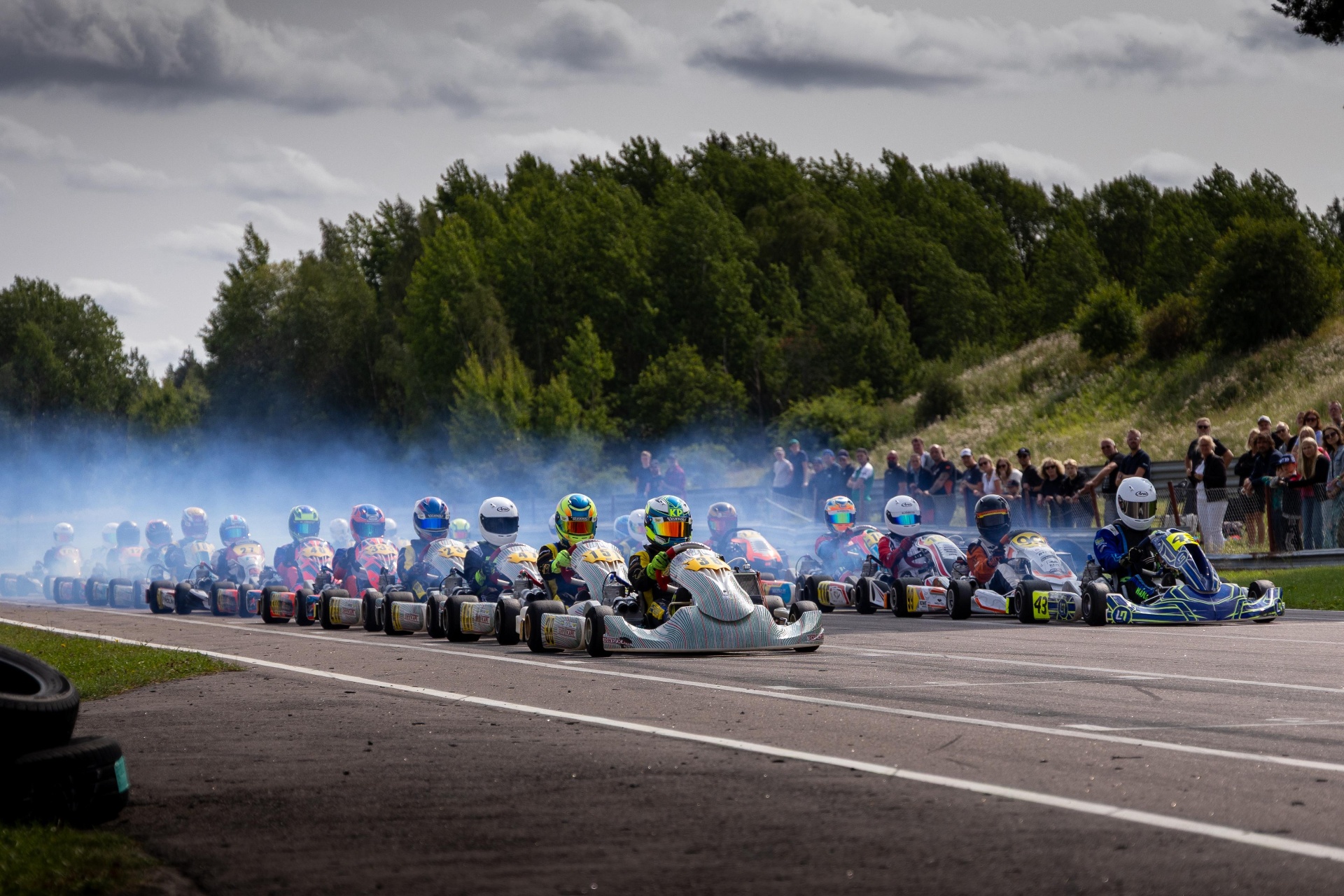 Kevin Pentell leading the pack off the start line